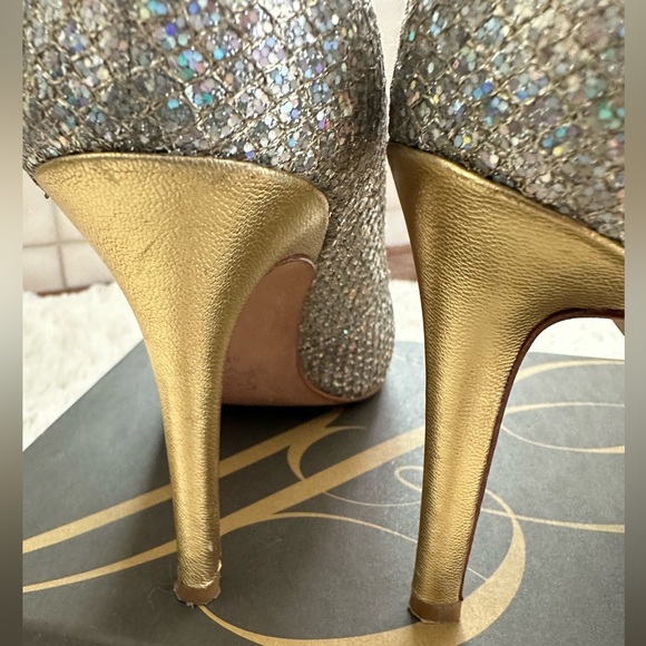 Enzo Angiolini Size 6 EAMERRYANN glitter and gold heels - Picture 5 of 7